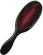 Boar Bristle Hair Brush, 8.5x2.6 inch Hair Extension Brush with Comfortable Grip, Soft Natural Bristles Comb Paddle Detangling Hairbrush for Women Men-
