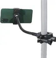 Smartphone holder for microphone stand, smartphone mounting for music recordings, robust holder for microphone stand, ideal for drums, stage supplies, live performances