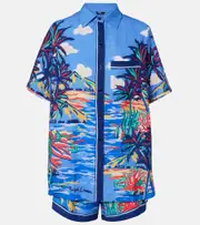 [Polo Ralph Lauren] Polo Ralph Lauren Printed shirt and shorts set AU 14 blue