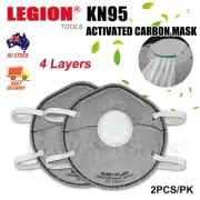 2PCS KN95 Activated Carbon Mask 4 Layers Particulate Respirator Valve Face Mask