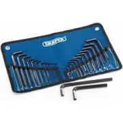 Draper Metric Imperial Combined Hex Key Set 25 Piece Vinyl Storage Roll 33892