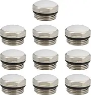 VGOL 1/2 Inch BSP Radiator Cover Plug End Cap Nickel-Plated Brass for Radiators Pack of 10