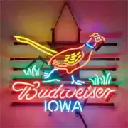 Pheasant Iowa Welcome Hunters 24"x20" Neon Sign Lamp Light Display Wall Bar AL