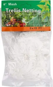 (5X15Ft) Plant Trellis Netting, Heavy-Duty Polyester Grow Net, Garden Trellis Ne
