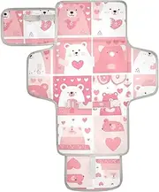Reusable Portable Changing pad with Tissue Pocket Waterproof Changing pad Lightweight & Foldable Changing Station