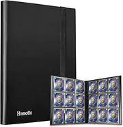 Homotte Trading Cards Binder, 9 Pocket Baseball Football Binder 360 Side Loading Trading Card Holder, Standard Size Card Organize Album for Sports TCG(BLACK)