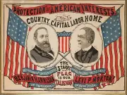 1888 Benjamin Harrison Campaign Poster NEW Metal Sign: "Flag is our Talisman"