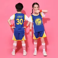 在飛比找蝦皮購物優惠-NBA球衣 金州勇士30號curry 兒童短袖球衣 籃球服 