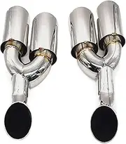 Silver Car Rear Exhaust Muffler Tip Compatible For Benz W463 G Class G500 G55 G63 2007-2015 AMG Outlet Vent Exhause Tip