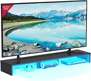 TV Riser Stand with LED Lights, 42.5" Super Large Monitor Stand Riser, Tabletop TV Stand Riser for Desk, Desk Shelf for Top of Desk, Desktop Organizer for Computer, TV, Laptop, Printer