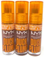 (3) NYX Duck Plump Lip Gloss 0.23 fl oz Each Sealed DPLL08 - Mauve Out My Way