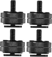 LABRIMP 4 PCS Double Screw Hot Shoe Mount Adapter for Tripod Versatile Camera Accessory for DSLR Camcorder and Monopod Use