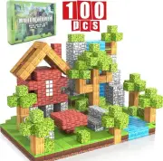 100PCS Pixel Cubes Magnetic Blocks Building Mine Magnet World STEM Montessori St