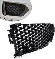 TDTAPN Car Opened Mesh Front Bumper Fog Light Lamp Grill Grille with PDC Compatible for Jaguar F-Pace for 2016-2020 Glossy Black(Right)