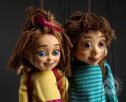 Schoolmates - Lovely couple of marionettes puppets