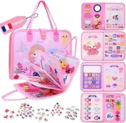 OUOZZZ Busy Board French Motor Skills Toy from 1 2 3 Years Toddlers Sensory Activity Board Motor Skills Toy Gift Baby Learning Toy for Car & Plane Travel