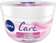 NIVEA Care Sensitive Body & Face Cream 3 x 200 ml Jars
