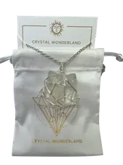Clear Quartz Rough Star Shape Pendant Necklace Silver Healing Crystal
