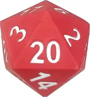KESS Giant D20 Foam Dice: Oversized 20-Sided Die for RPG and Collectors - 6 Vibrant Colors, Perfect for Outdoor Fun in Backyard, Pool, Beach. Ages 6+ (Red)