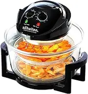 Schallen Black and Glass Air Fryer 17L 2 in 1 Deluxe Deep Fat Free Frying Low Running Cost Healthy Eating No Oil Halogen Cooker Machine with All Accessories Included (Glass 17L Air Fryer)