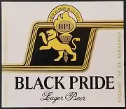 Black Pride Lager Beer Label Vintage Americana West Bend Wisconsin Chicago BPI