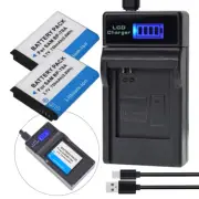2x Battery +LCD Charger for Samsung BP70a, BP-70a, SLB-70A, EA-BP70A