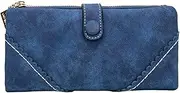 [SKUZA] Wallet,Card Bag,Long Wallet for Women Matte PU Leather Phone Wallets Clutches Female Purse Female Wallets Card Holder (Black) (Color : Royal Blue)