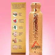 100% Pure Copper Water Bottle Hammered Handmade For Health Benefits 1000ml