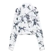 [Thom Browne] Cropped Button Down Point Collar Blouse Women