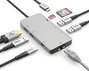 EZQuest USB C Hub Docking Station 8 in 1 with 4K HDMI, 1 Gbit Ethernet, 3 USB A 3.0 Ports, 1 USB-C PD/Data, SD/Micro SD for Work and Travel, Compatible with MacBook/Dell/HP/Lenovo/Laptops