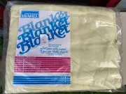 Vintage Montgomery Ward Blanket Mimosa Yellow 66 X 90 Twin Light Weight NOS