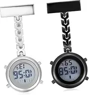 [PartyKindom] Nurse Fob Watch Clip Compact Portable Timer Alarm Date 24-hour Display for Nurses