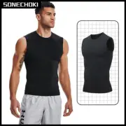 Compression Tank Top Men Gym Shirt Sleeveless Quick Dry Solid Sportswear Male Fi
