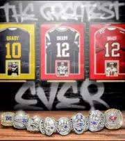 Tom Brady Ultimate Fan championship 8 ring Collection..inc wooden display box