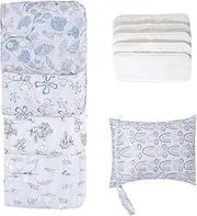 Washable Diapers for Baby | Reusable Adjustable Cloth Diapers - 4X Absorbent & Breathable Liners, Waterproof Cover with 4 Inserts & 1 Wet Bag for Toddler Boys Girls