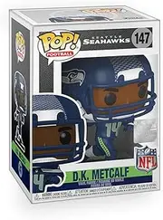 Pop Football: Seahawks - DK Metcalf Vinyl Figure Collectibles Bundle with Compatible Funko Box Protector