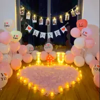 在飛比找momo購物網優惠-派對佈置LOVE告白氣球燈飾組1組(求婚 告白 七夕 情人節