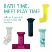 Boon Pipes Building Bath Toy - Navy / Yellow