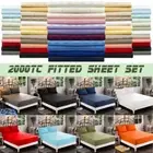 2000TC Ultra Soft Bed Pillowcase Fitted Sheet Set Single/Double/Queen/King NEW