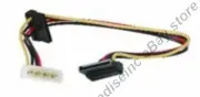 10" 4pin Molex Male~2/Dual RIGHT ANGLE SATA Females Power Y adapter Cable/Cord