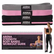 Long Fabric Full Body Resistance Bands Set of 4 and Pull Up Assistance Bands ...
