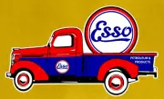 ESSO "SHOP DELIVERY TRUCK" SERVICE Sticker / Decal RETRO 50's 60's PETROL OILS