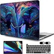 MEEgoodo Case for MacBook Pro 13 inch 2022 2021 2020 New A2338 M2/M1 A2251 A2289, Laptop Hard Shell Cases with Keyboard & Camera Cover Compatible Case, Elephants (A2338/A2251/A2289)