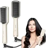 Hair Straightener Brush, Hair Straightener Styling Comb, Hair Straightener Brush Fast Heating, Straightening Brush 3-Speed Temperature Adjustment, Hair Straightener Reduces Frizz Hot-Air Brushes