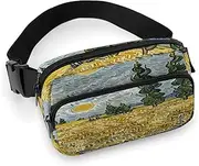 [YTLKGFP] Waist Pack Wheat Fields And Cypress Trees Printed Butt Pack Fanny Pack Hip Bum Bag for Workout Traveling Casual Running Hiking Cycling, Wheat Fields And Cypress Trees, 7.9 X 5.1 in