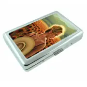Sunflower Smile Happy Em1 Silver Metal Cigarette Case RFID Protection Wallet