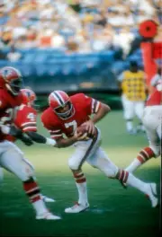 Quarterback Pat Sullivan Atlanta Falcons drops back to pass v the- 1974 Photo