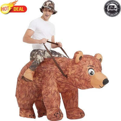 Inflatable Costume Riding Bear Air Blow up Funny Fancy Dress Party Halloween New