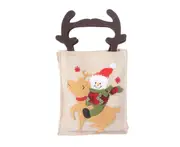 C320 Christmas Gift Bag Cute Snowman Elk Embroidery Pattern Gift Bag Antlers Portable Candy Bag for Christmas Wedding Party