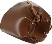 Kisangel Leather Gas Tank Protector Gas Canister Bag Insulated Cylinder Cover Drawstring Case for Camping (Dark)